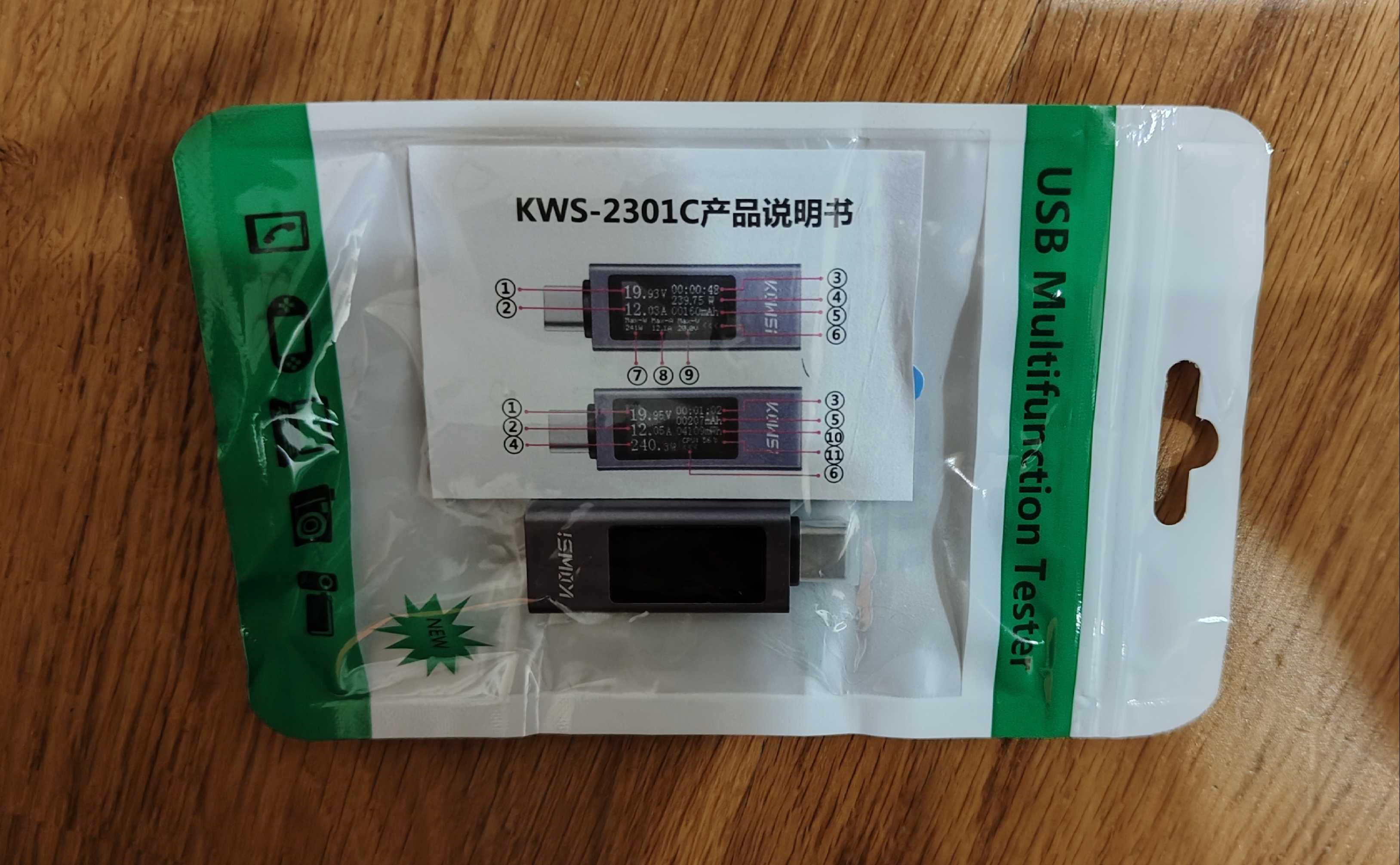 USB-тестер KWS-2301C для вимірювання ватметр напруги струму 4-30V 12A