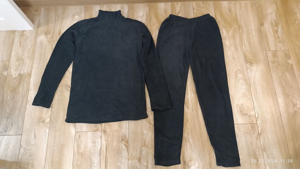 Термобілизна комплект зимова на флісі чорна розмір 48, 52