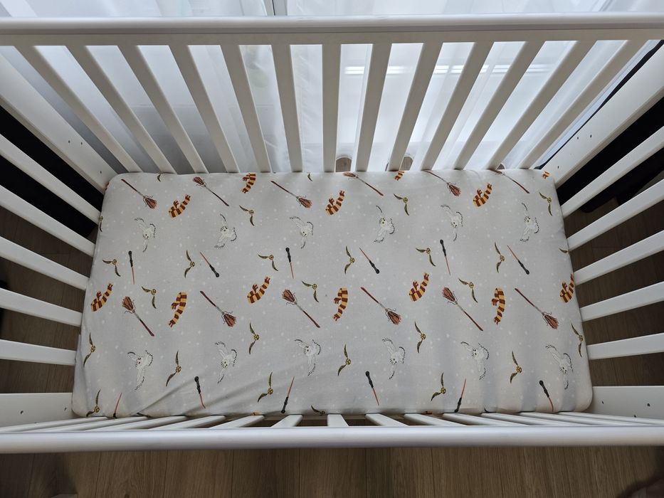 KLUPŚ Łóżeczko IWO białe z szufladą 120x60 plus materac Fiki Miki