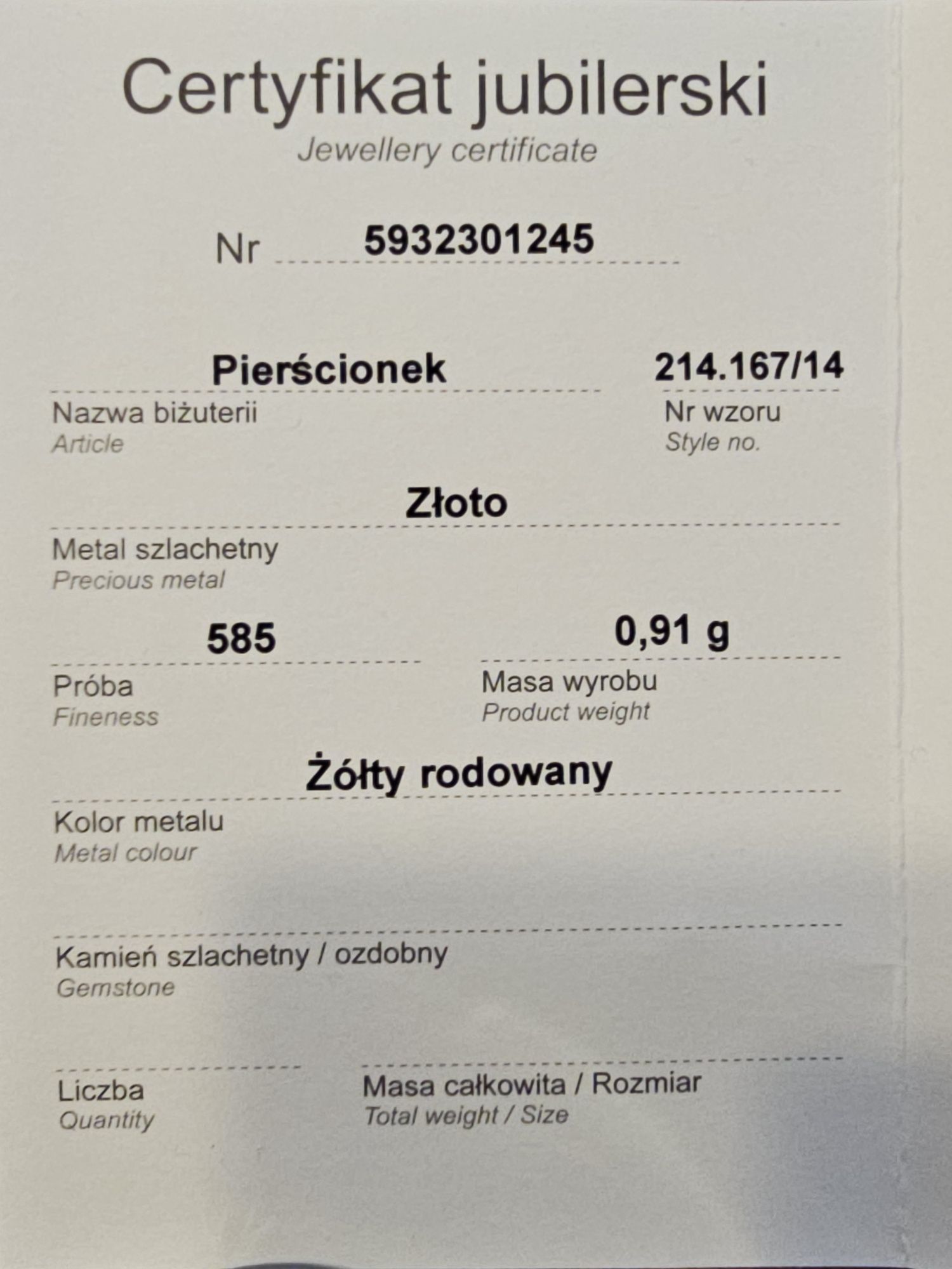 Pierścionek zaręczynowy
