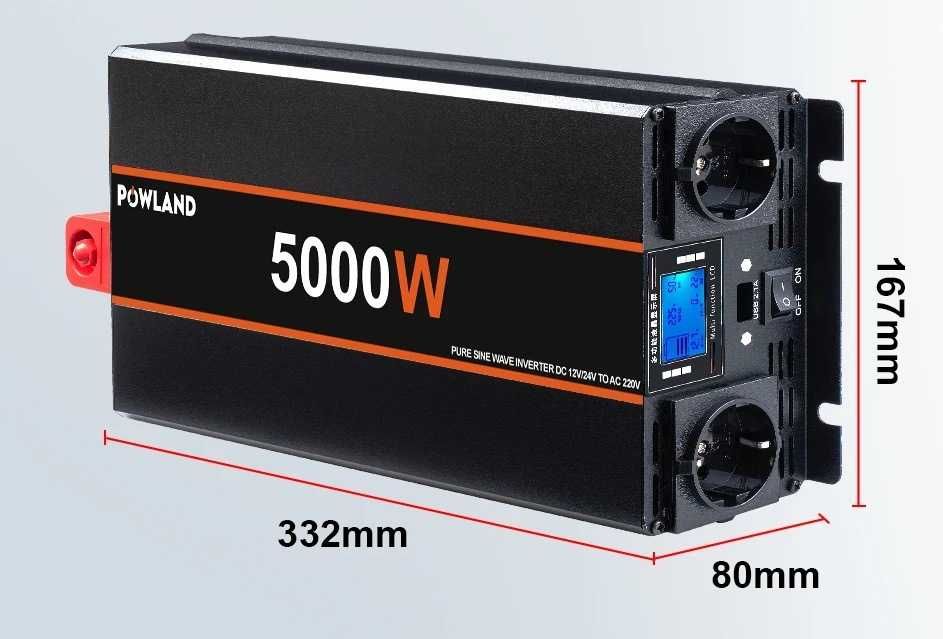 Inversor de corrente 5000w 24v onda pura USB