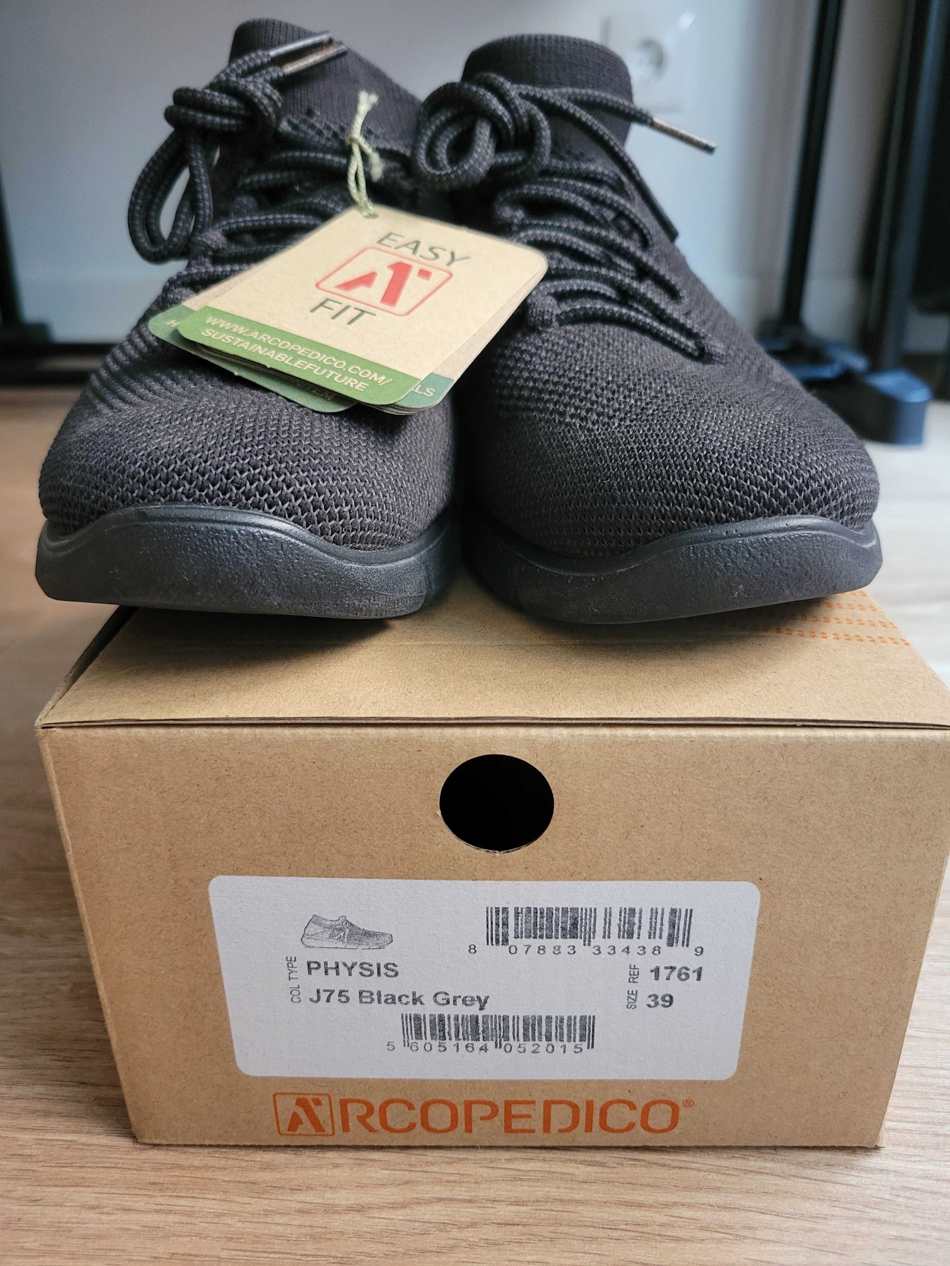 Sapatos A'rcopedico unissex tam 39 preto/cinza. Usados como novos