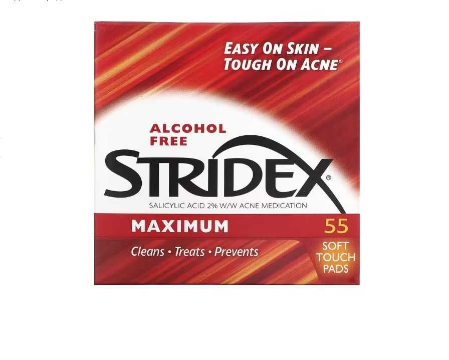 Stridex, Single-Step, контроль акне, серветки без спирту, 55