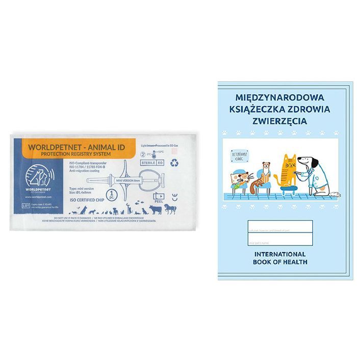 Mikroczip IDW-2 616 + książeczka zdrowia zwierzęcia - zestaw