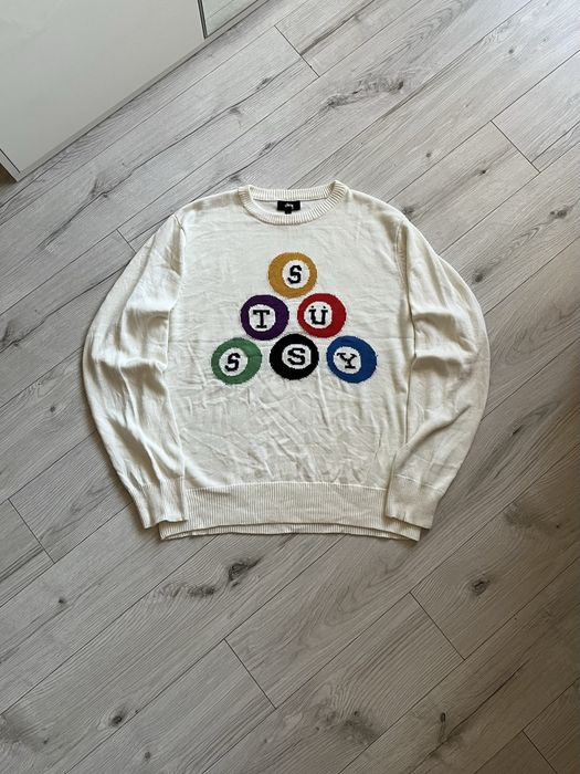 Светр Stüssy Billiard Sweater Big Logo (оригінал, ретро)