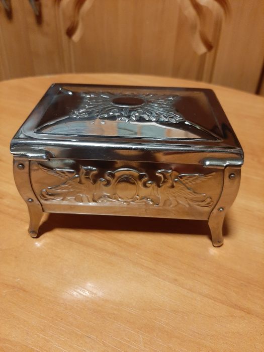 Szkatułka ze stali nierdzewnej Stainless Steel Poland  Prl