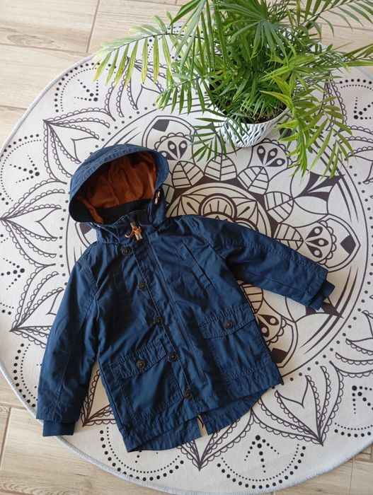Przejściowa ocieplana kurtka parka chłopięca H&M rozmiar 110