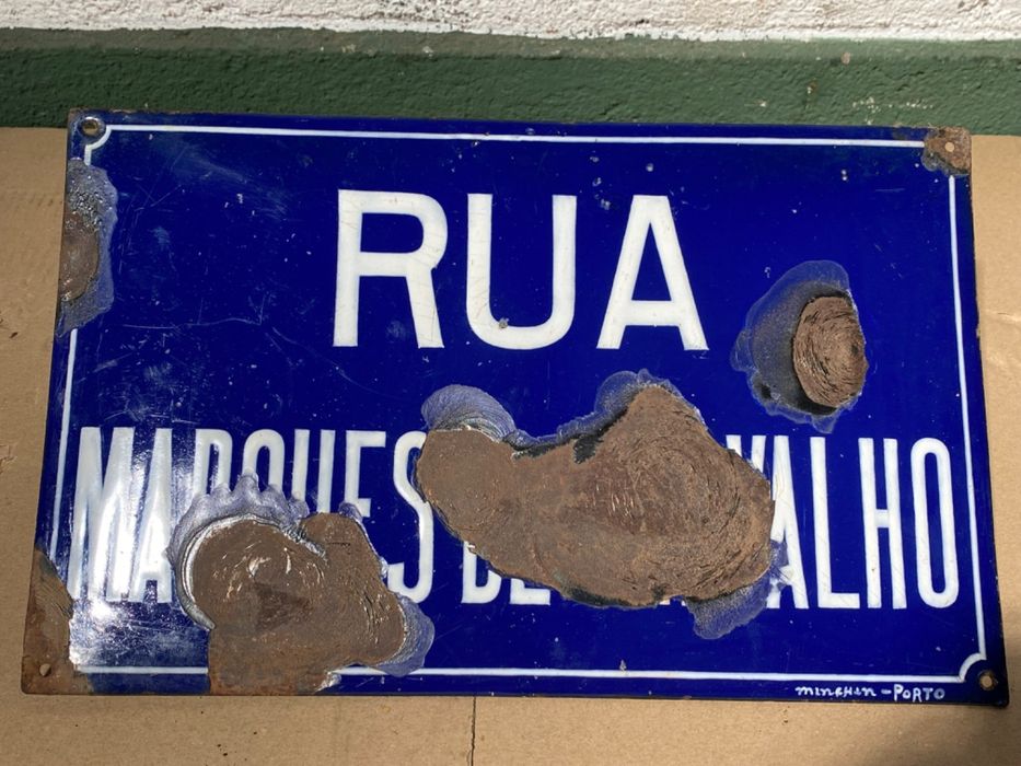 Chapas de esmalte antigas originais - nomes de ruas toponímicas