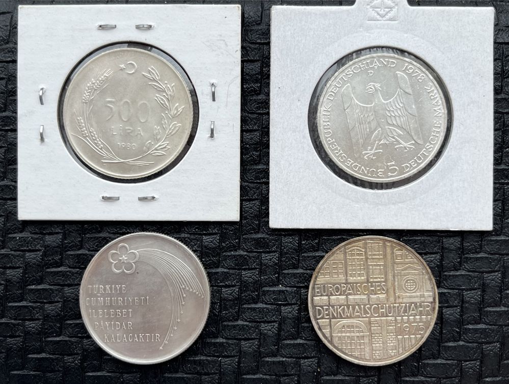 Срібні монети Німеччина, Туреччина.