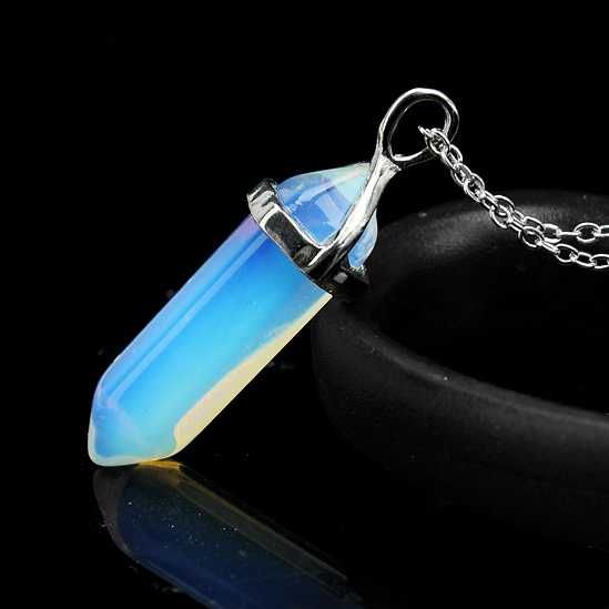 Opalit Naszyjnik wisiorek kryształ opal amulet zawieszka kamień szkło