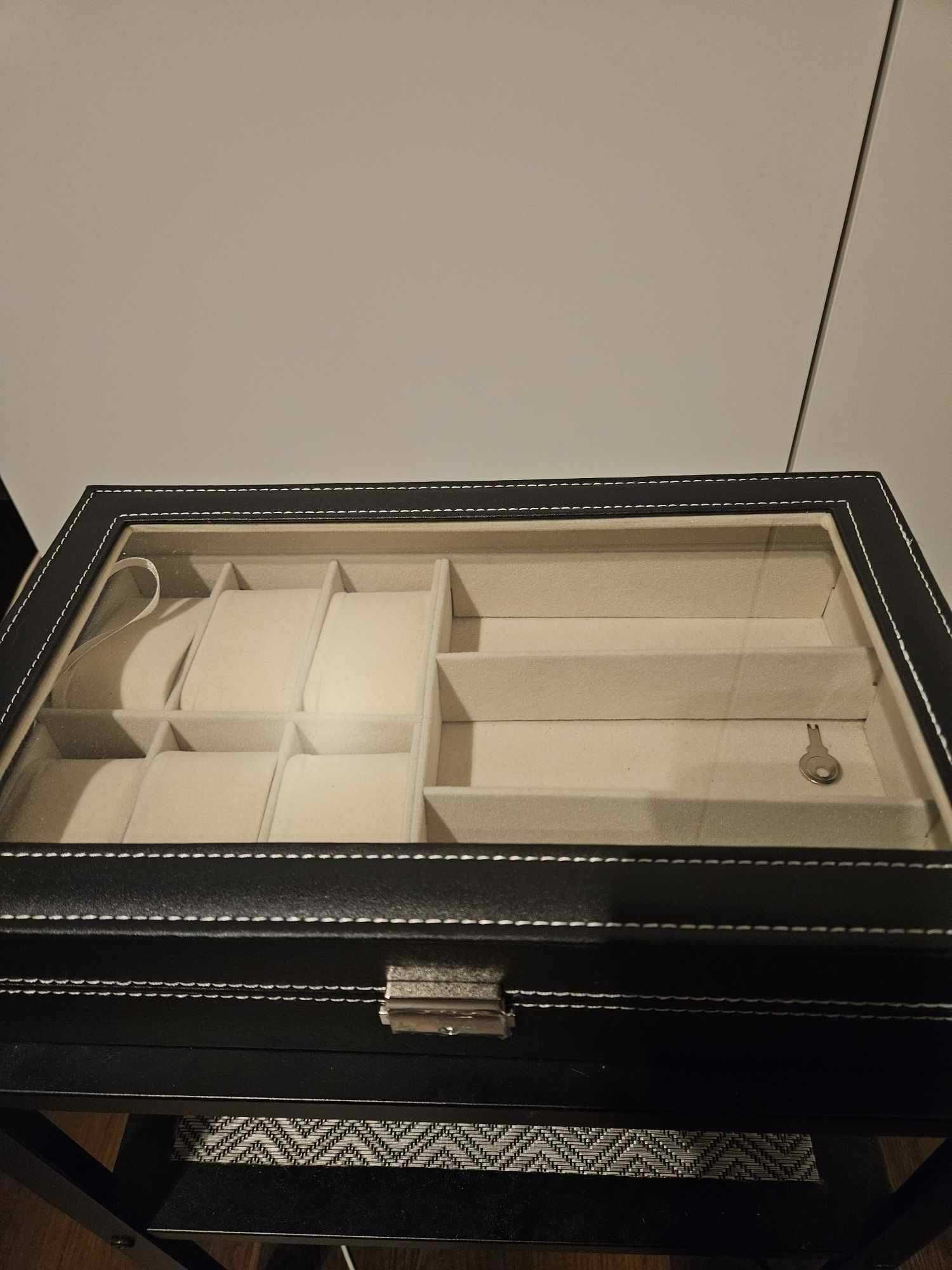 Kuferek szkatułka etui pudełko organizer na zegarki i okulary