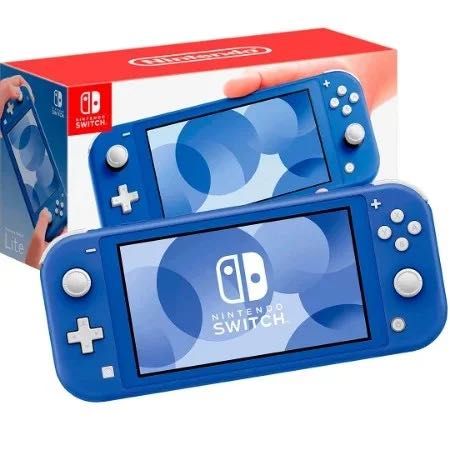 Nintendo Switch Lite Azul + Bolsa de Transporte + Jogo Splatoon