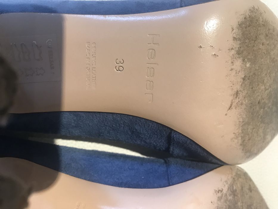 Helsar sapatos de salto alto 39 camurça azul como novos