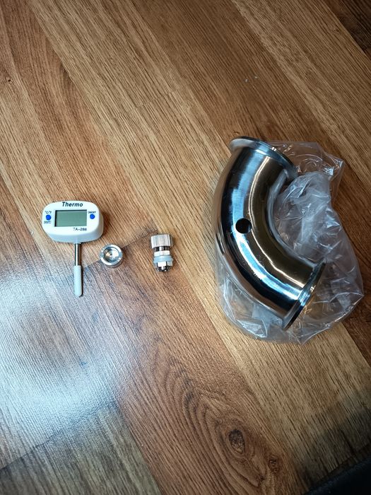 Kolanko stalowe z termometrem cyfrowym TA-288 – zestaw nierdzewny
