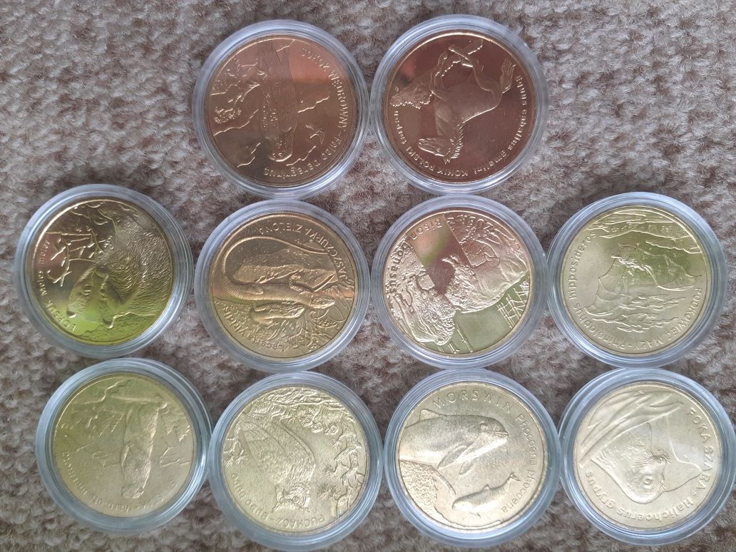 Monety 2 zł zwierzęta- 10 monet