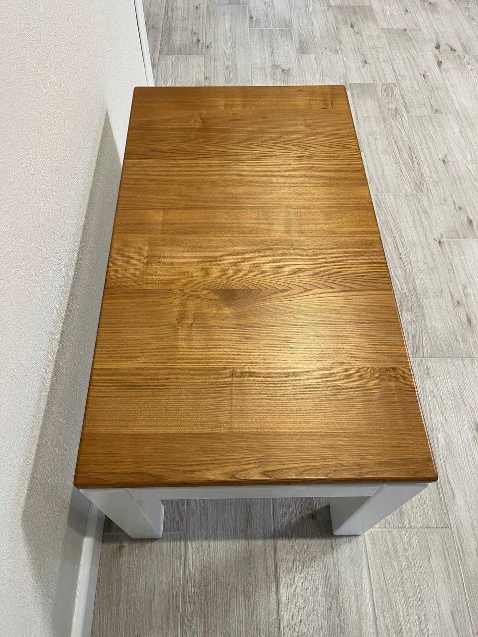 Продам деревянный стол столик журнальный ясень массив белый 90х50