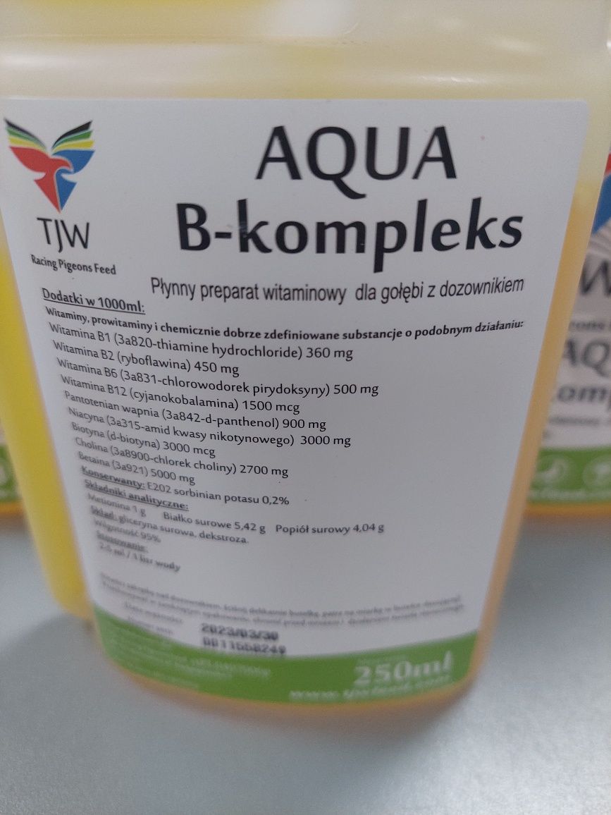 TJW Aqua B-kompleks 250ml. Witamina "B" Dla gołębi.