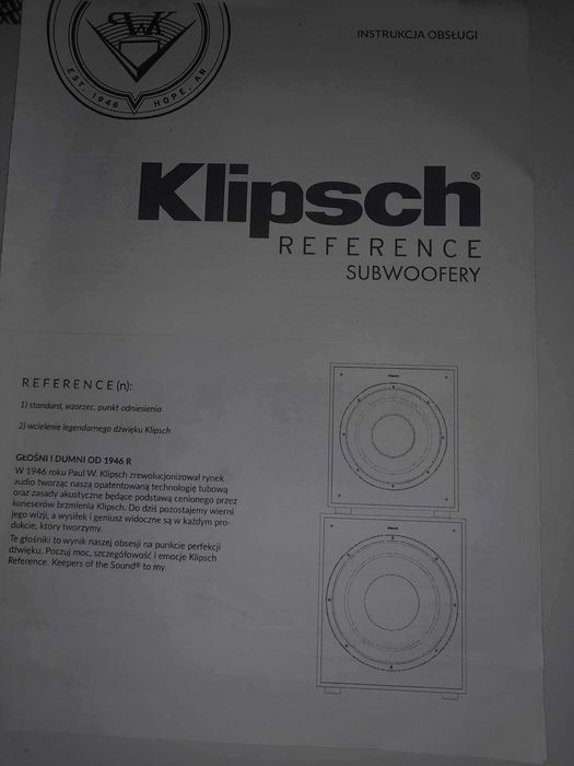 Subwoower Klipsch R-120 sw