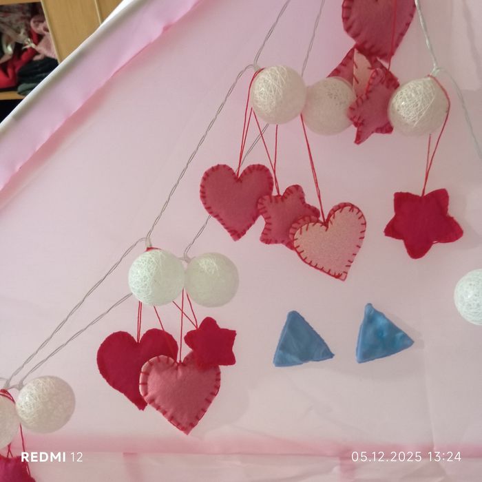 Новорічні Іграшки з фетру сердечка, зірочки