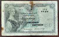 Nota 50 Centavos 1918 Mulher C/Barco na Mão, Barata