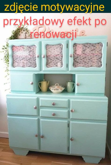 etykieta oryginalna kredens kuchenny Strzelin lata 60 te prl