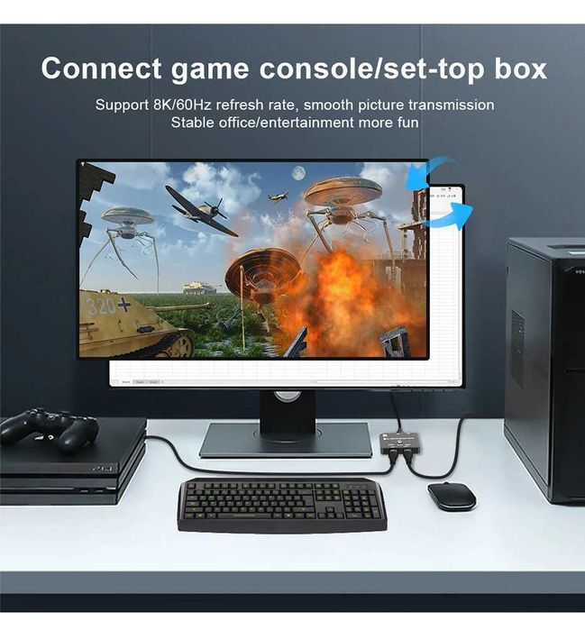 8K HDMI-переключатель 1 в 2 выхода