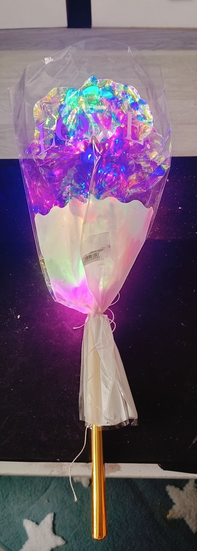 Biała wieczna róża LED XXL 50 cm walentynki dzień babci
