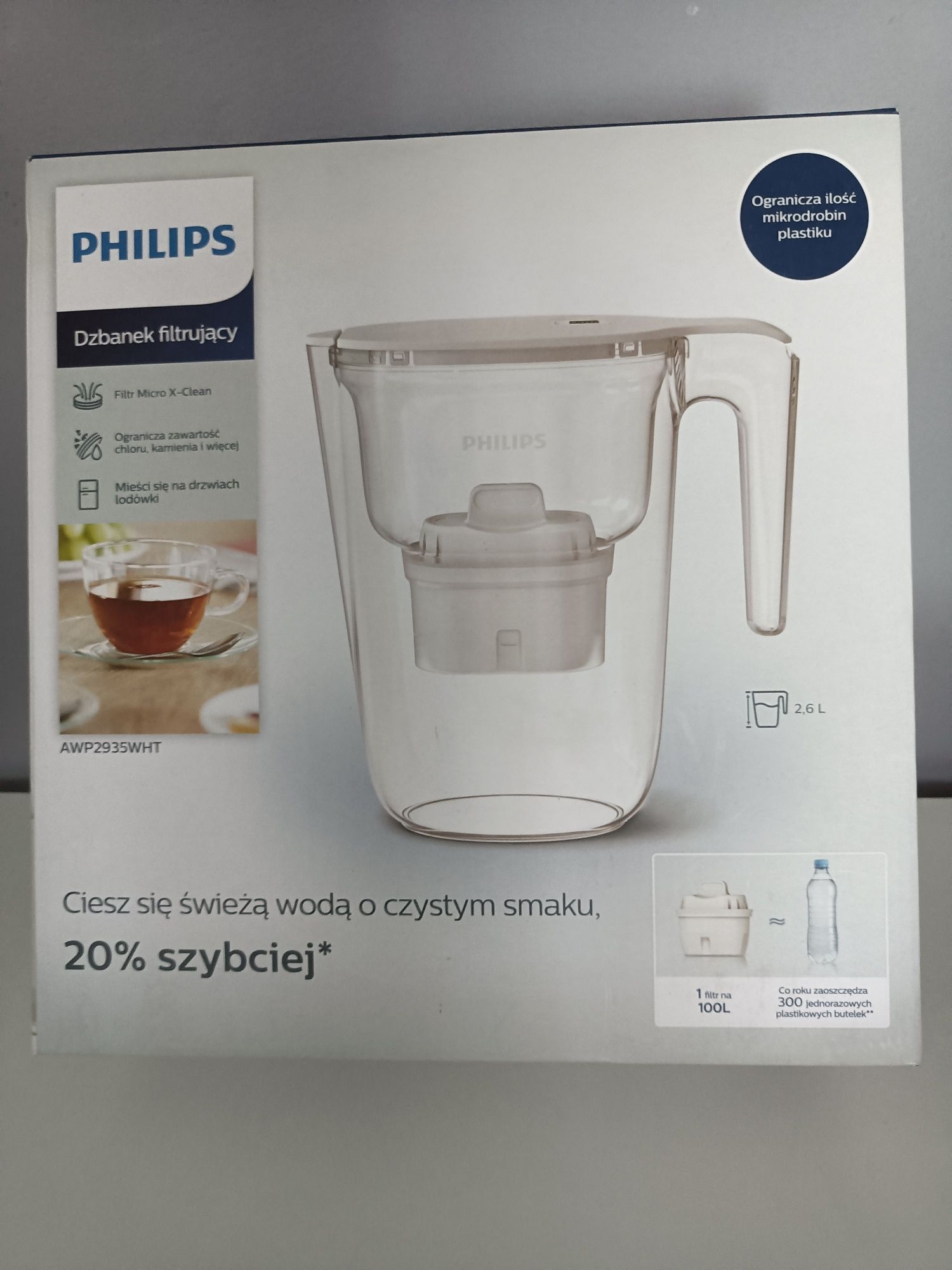 Dzbanek filtrujący Philips 2.6 l nowy + 3 filtry gratis