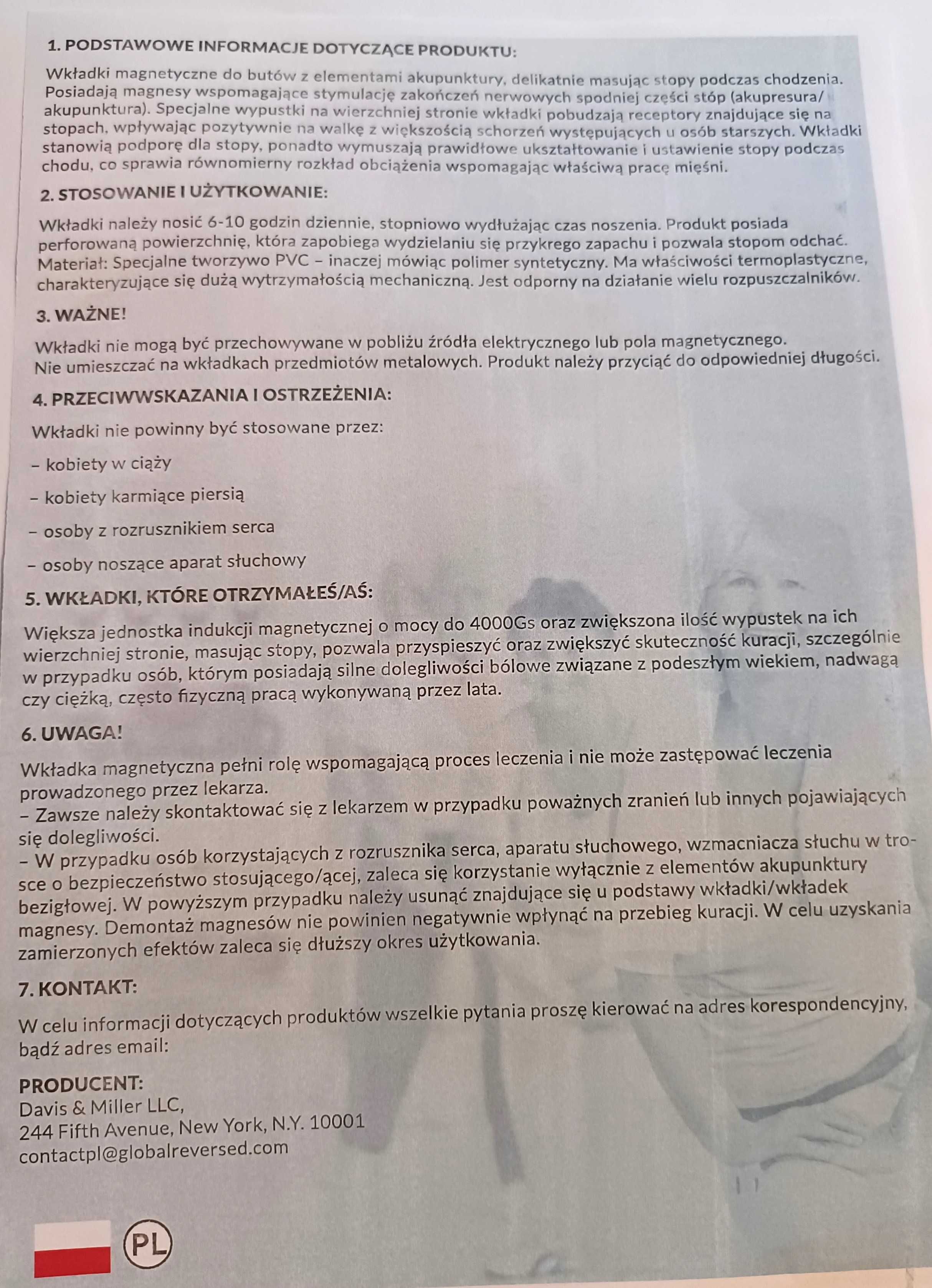 Wkładki magnetyczne z elementami akupunktury