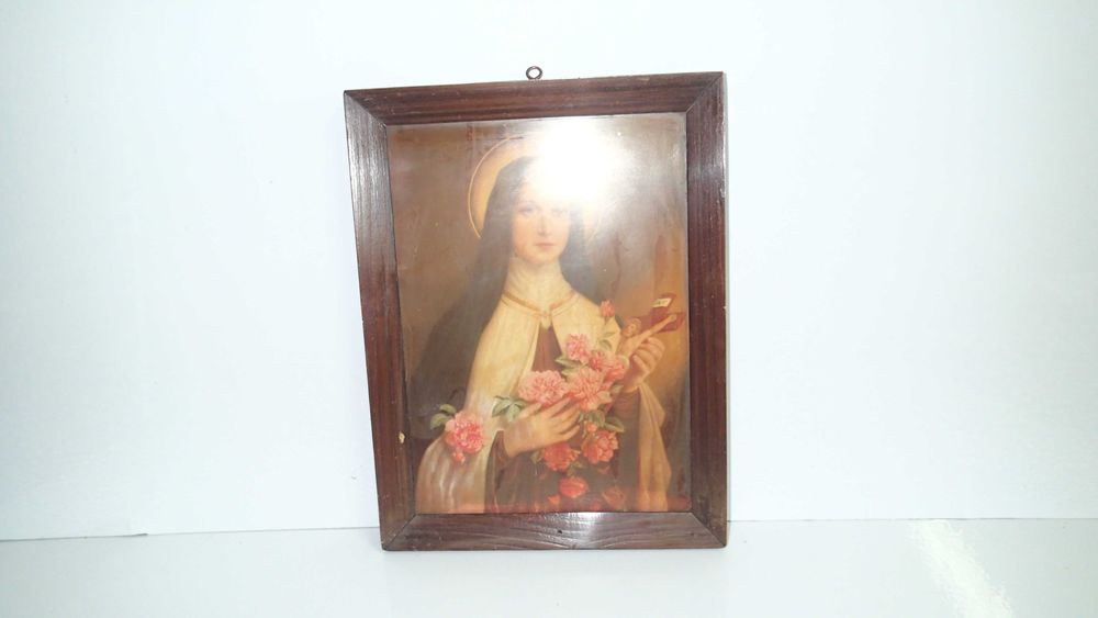 Gravura antiga religiosa Santa Teresa de Lisieux