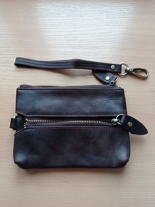 Saszetka skóra brąz klucze $