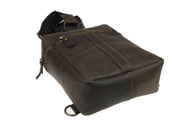 Сумка чоловіча слінг на плече бананка sms3-2(30) коричнева