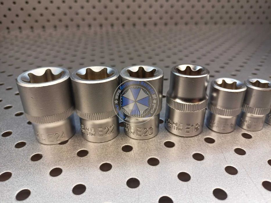 Nasadki E-Torx E4-E24 Nasadki TORX klucze Torx klucze nasadowe TORX
