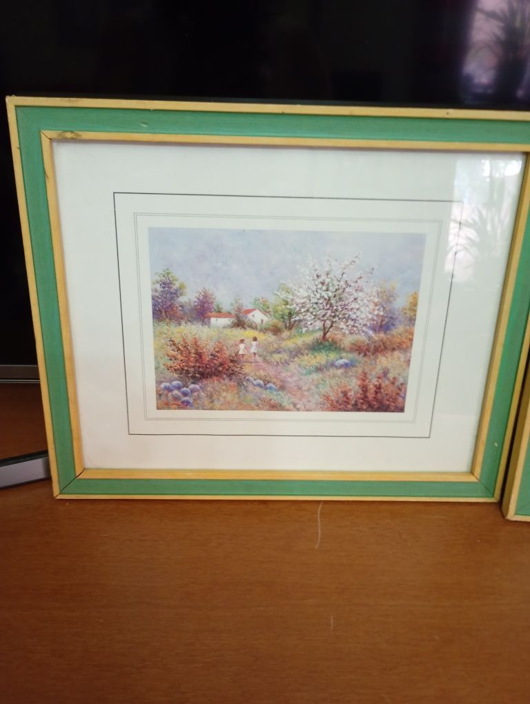 Quadro de estampa com vidro