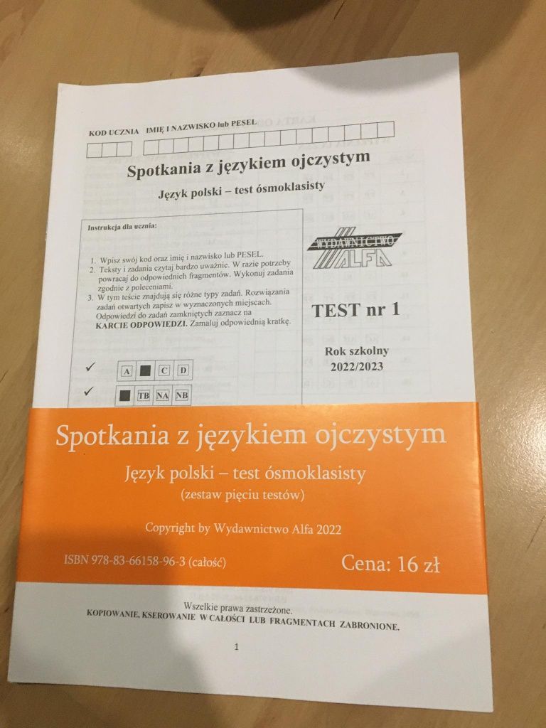 Arkusze egzaminacyjne z polskiego