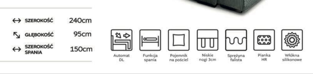 NOWA sofa z funkcją spania i pojemnikiem | możliwość PERSONALIZACJI