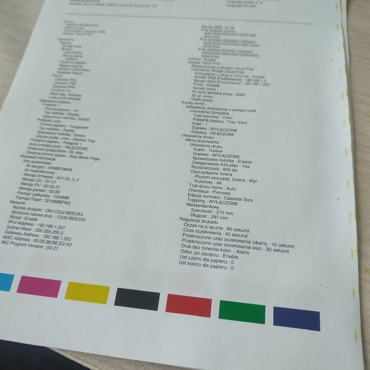 Drukarka laserowa kolor OKI C532dn z oryginalnymi tonerami