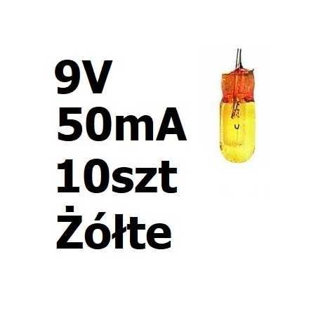 żarówka miniaturowa żółta 3x7mm 9V 50mA 10szt