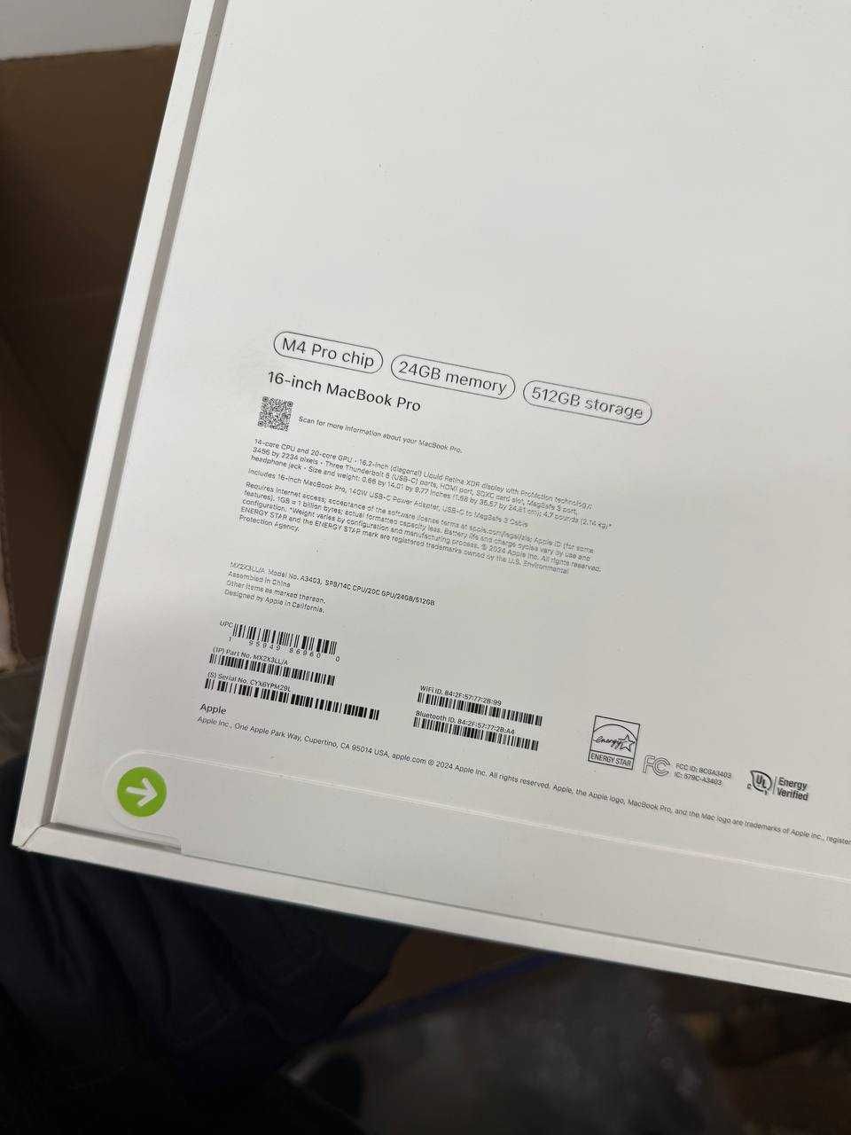 MacBook Pro 16" 24 RAM 512 GB M4 PRO Late 2024 Space Black(MX2X3)