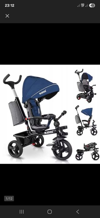 KIDIZ Rowerek biegowy Trójkołowy 5w1 Składany rowerek dziecięcy Jogger