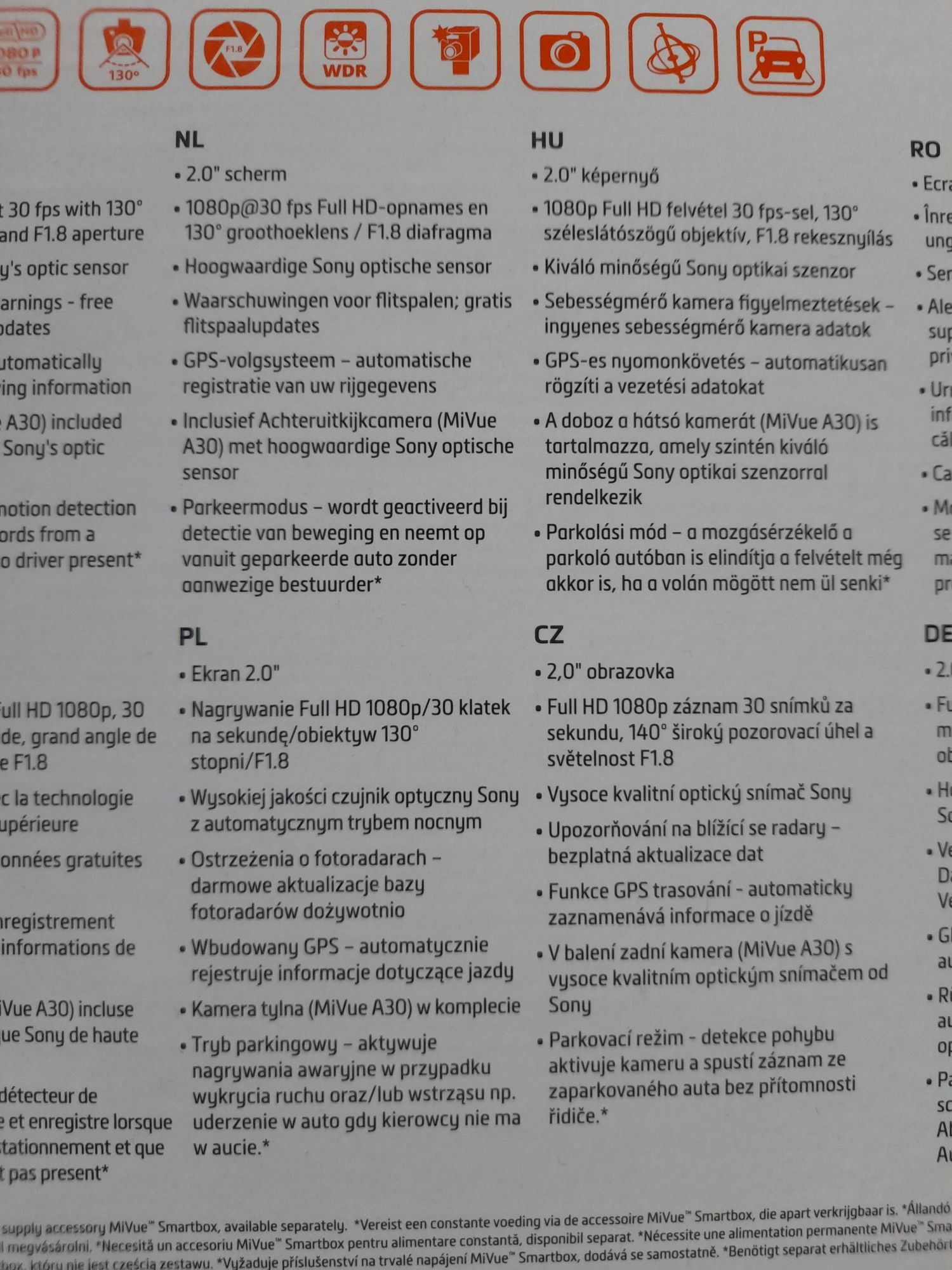 Kamerka MIO przód i tył z GPS