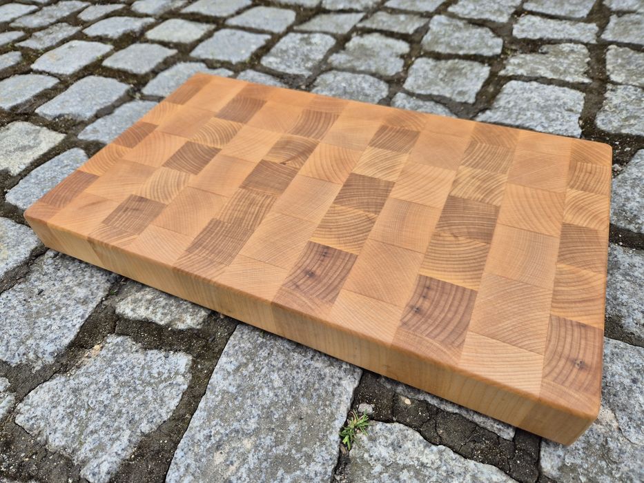 Deska do krojenia sztorcowa 44 x 26 cm jasna drzewa brzoza ! Nowa !