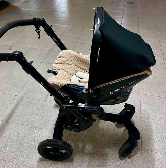 Trio Concord edição Bordada - carrinho, alcofa e ovo