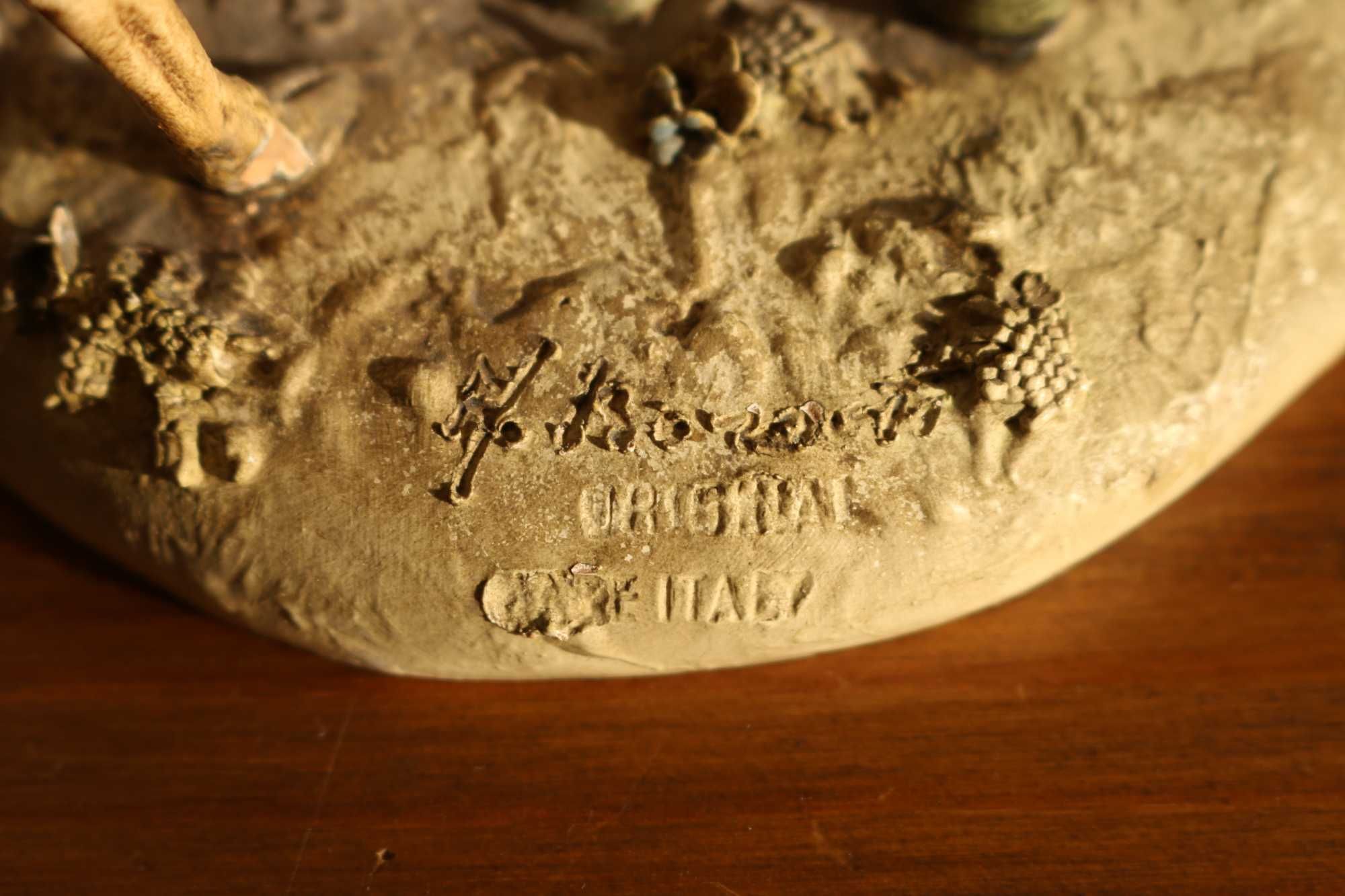 Figura cerâmica original Idoso e cabra Antonio Borsato vintage