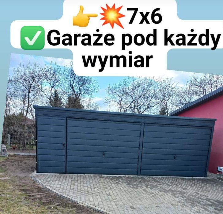Garaż 7x6 Antracyt Mat