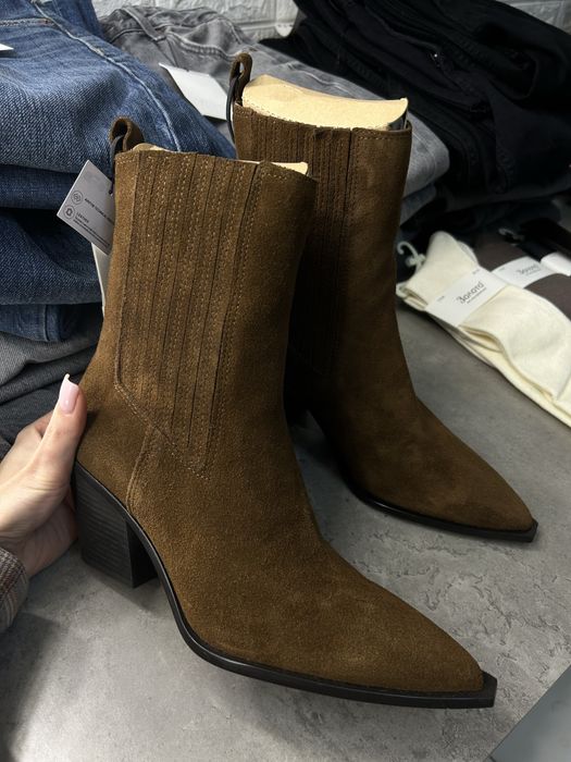 Казаки Zara натуральна замша
