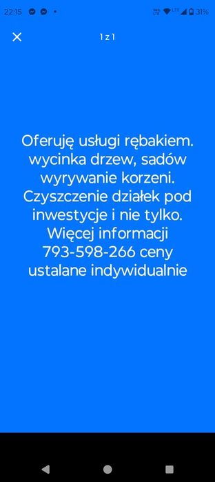 rębak/ wycinka drzew sadów