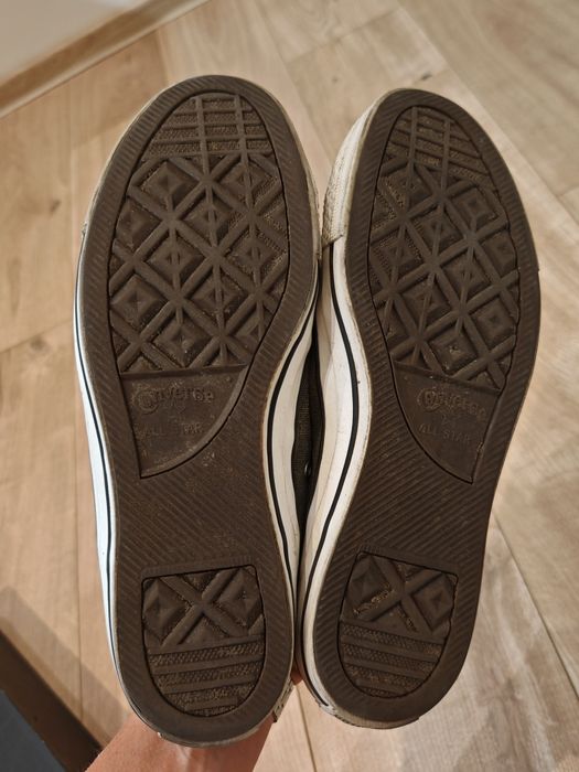 Converse trampki zielone oliwkowe 46,5 buty biała podeszwa niski khaki