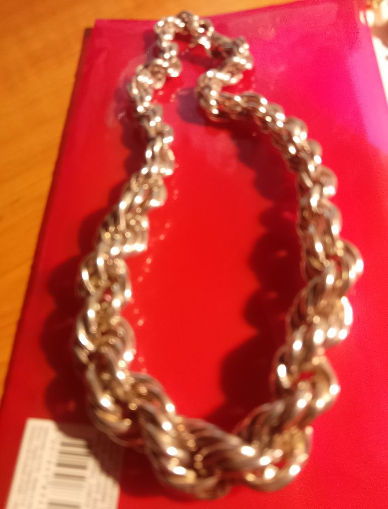 Conjunto colar e pulseira com 50 e 20 cm lindo em prata normal