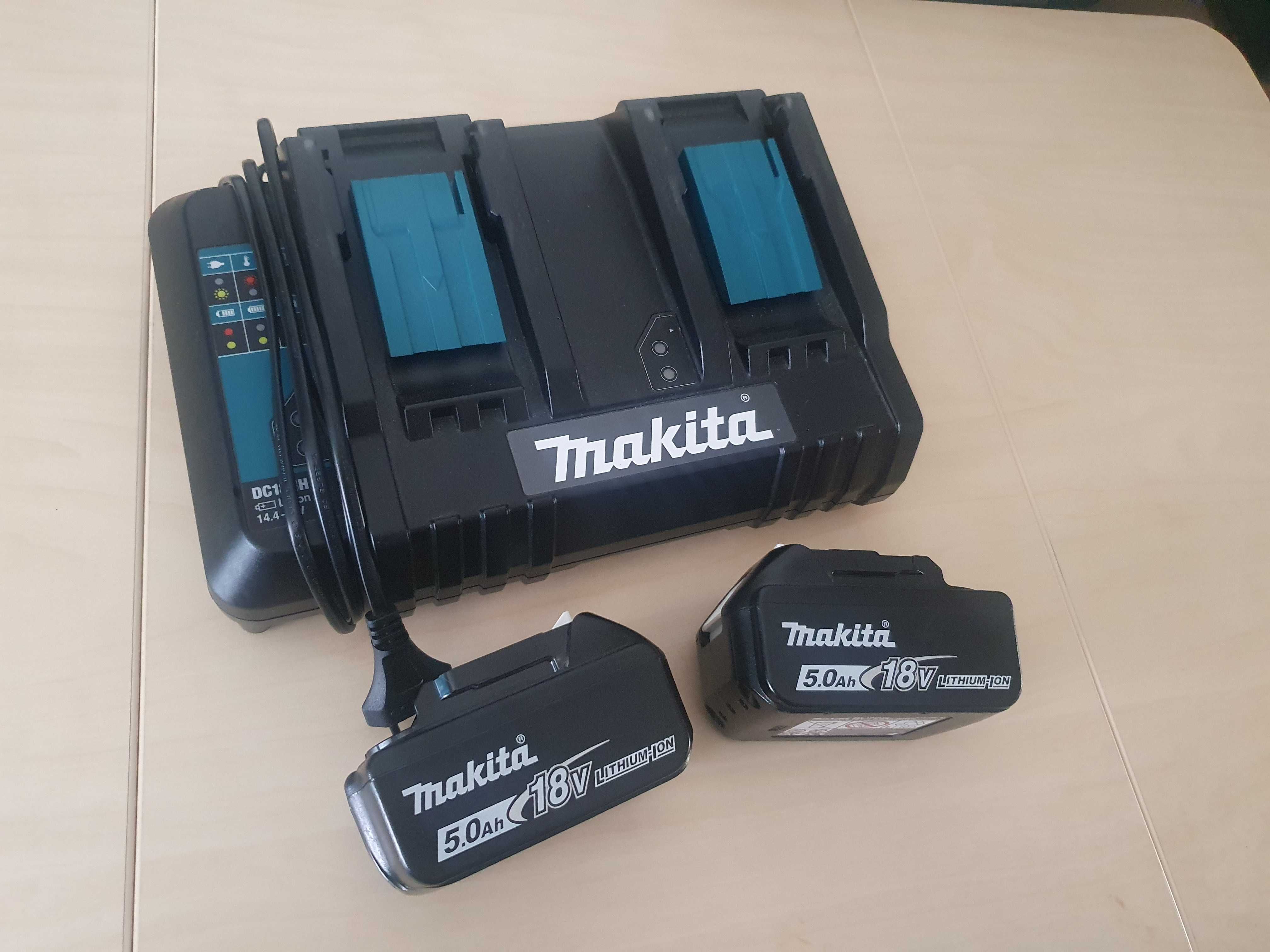 Podwójna ładowarka makita i 2x 5ah baterie